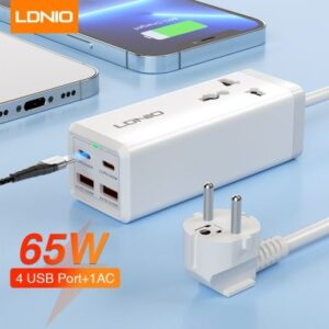 LDNIO SC1418 65W 2 USB-C + 2 USB-A Desktop Power Strip