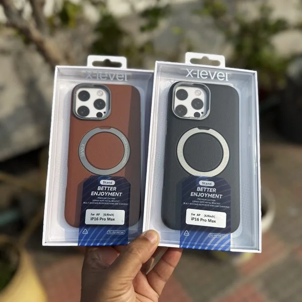 X-Level Stand Better Enjoyment Leather Case for iPhone 16 Series