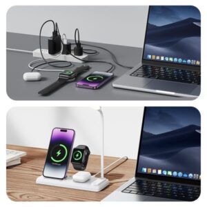 Usams US-CD195 15W 4in1 Wireless Charging Holder with Table Lamp