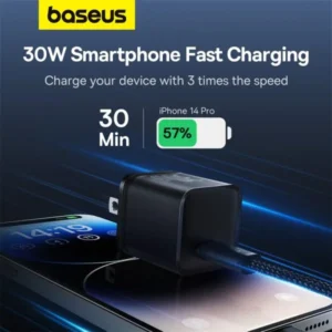 Baseus GaN5S 30W USB-C Port GaN Fast Charger with 100W Charging Cable