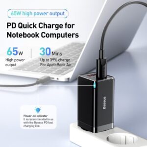 BASEUS GaN5 Pro Fast Charger 2 Type C + 1 USB 65W Charger CN Plug Adapter