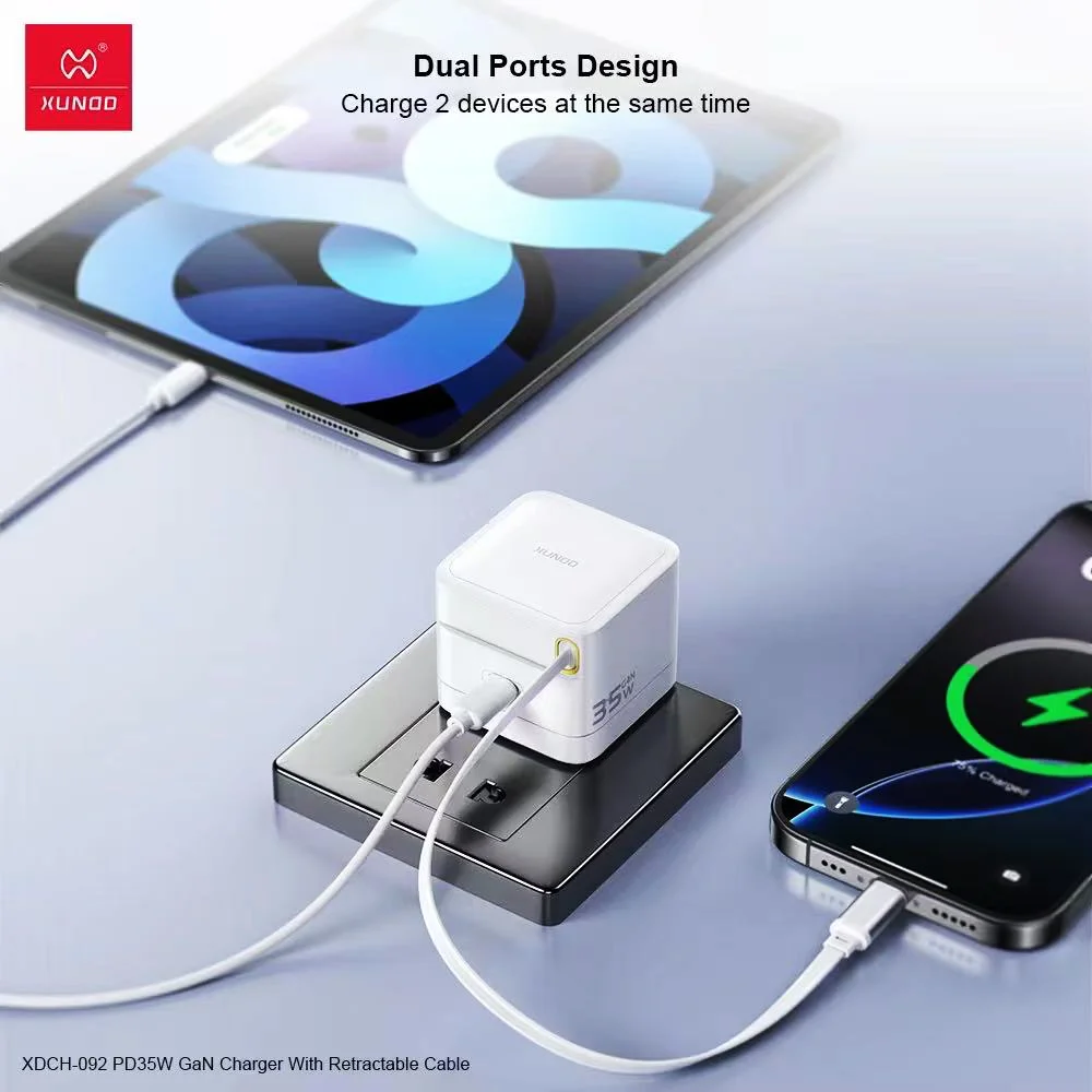 Xundd XDCH-092 PD35W GaN Charger with Retractable Cable