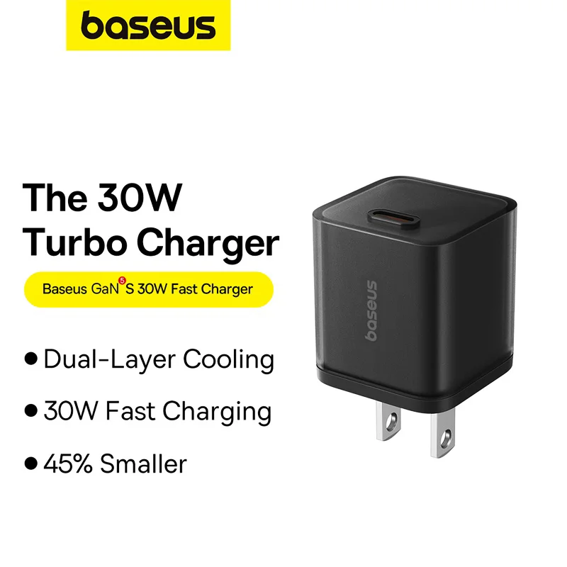 Baseus GaN5S 30W USB-C Port GaN Fast Charger with 100W Charging Cable