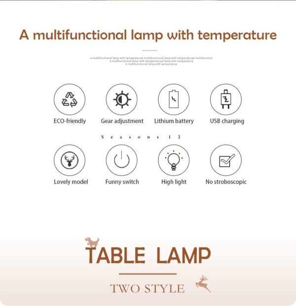 Waggy Puppy Table Lamp Rechargable 1200mAh Night Light Adjustable Brightness