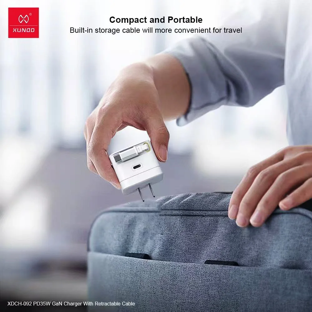 Xundd XDCH-092 PD35W GaN Charger with Retractable Cable