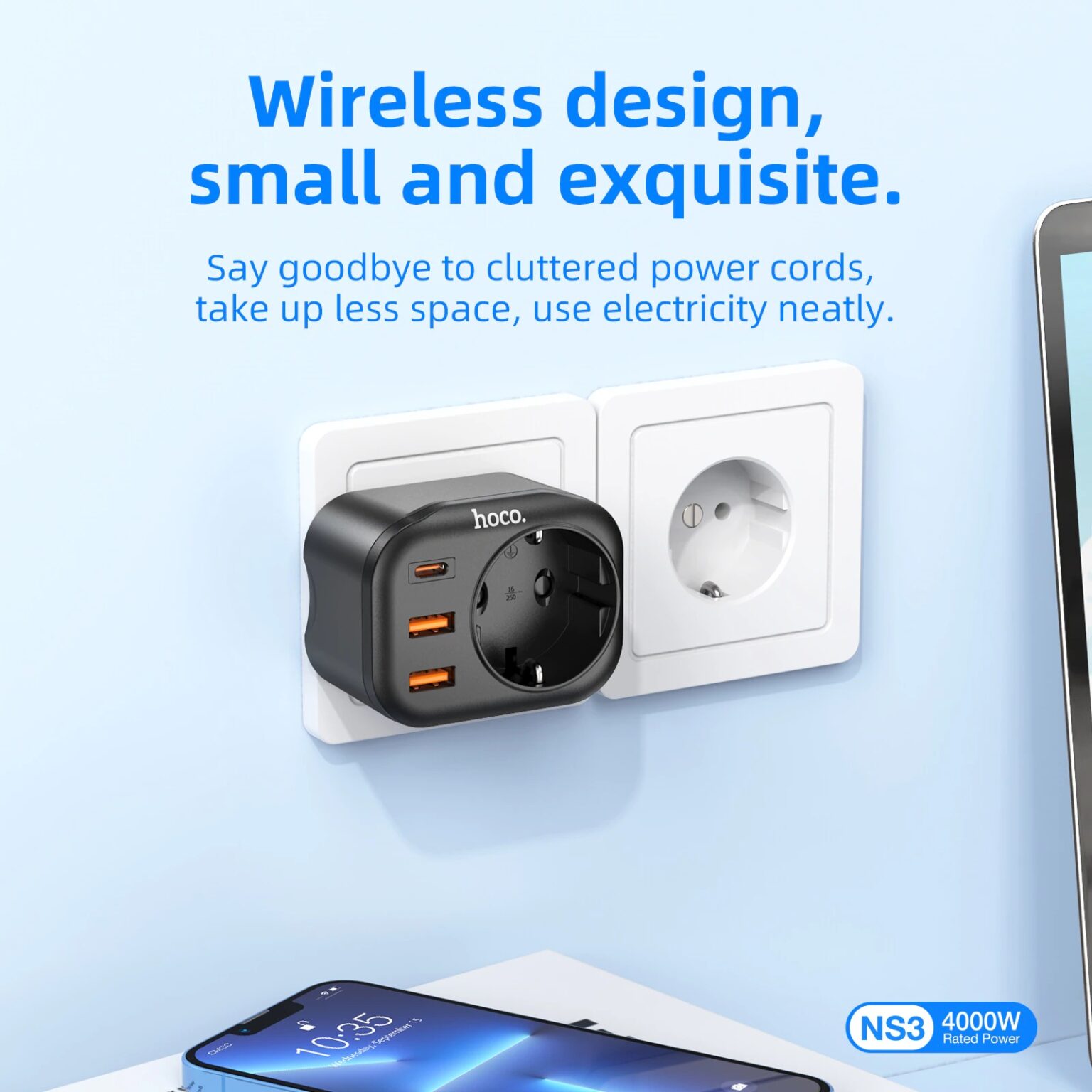 Hoco NS3 Multifunctional Socket Including 1C+2A PD20W Ports