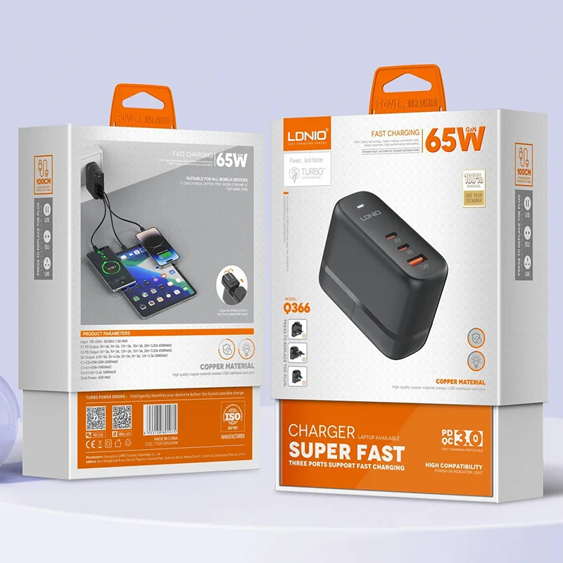 Ldnio Q366 65W GaN Super Fast Charger