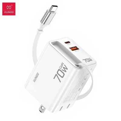 XUNDD XDCH-109 70W GaN Charger Fast Charging Power Adapter with Retractable Type-C Cable