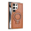 R.MBMAX Premium PU Leather MagSafe Stand Case For Samsung Galaxy S25 Ultra | S24 Ultra