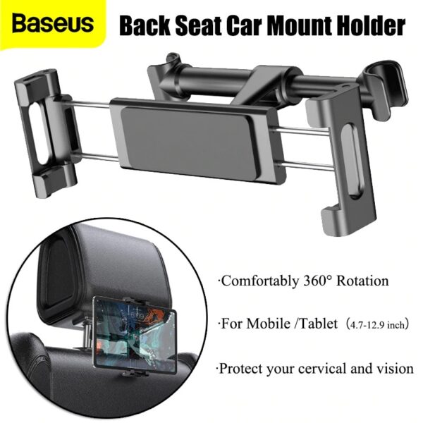 Baseus Backseat Car Mount 360 Degree Rotation Holder For Smartphones & Tablets