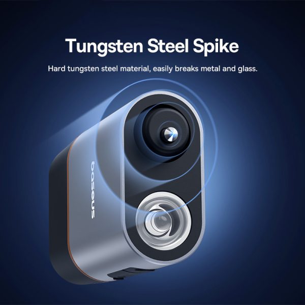 BASEUS SharpTool Series Emergency Hammer Pro Window Breaker Seat Belt Cutter with Light Excellent Window Breaker: Pop out the tungsten steel spike to break the car window and escape in time Quality Compression Spring: Equipped with a spring-loaded mechanism for powerful impact User-Friendly Seat Belt Cutter: Razor-sharp blade allows you to cut jammed seat belt in no time Emergency Lamp with 4 Lighting Modes: Large block switch is easy to find in the dark Tungsten Steel Spike: Hard tungsten steel material, easily breaks metal and glass Specifications: Input: 5V=0.5A (Max.) Material: Tungsten steel+aluminum alloy+ABS Battery capacity: 650mAh Package included: 1 x Window Breaker 1 x Charging Cable 1 x English and Chinese User Manual Other items not include