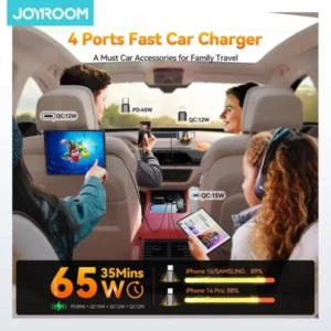 65W 4-in-1 Retractable Cable Car Charger