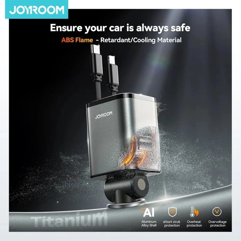 65W 4-in-1 Retractable Cable Car Charger