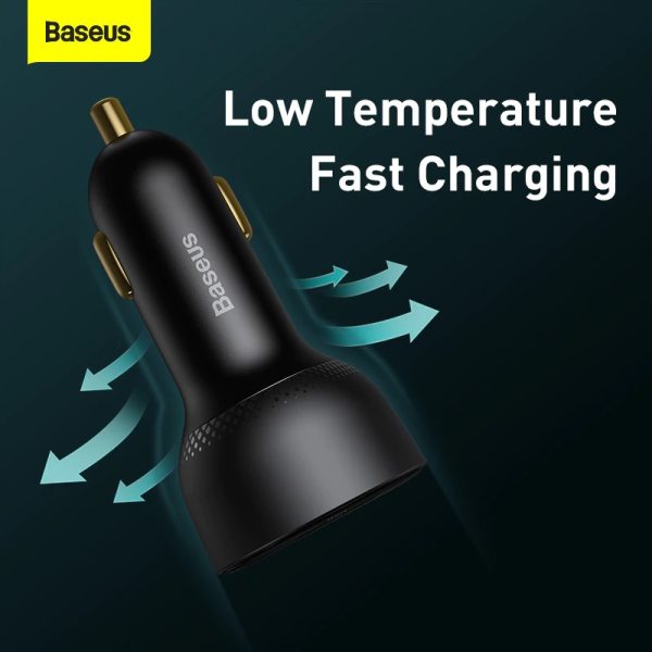 BASEUS Superme Digital Display USB+Type C Dual Port 100W Car Charger