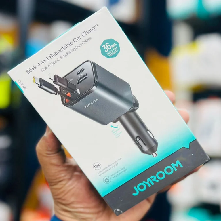 65W 4-in-1 Retractable Cable Car Charger