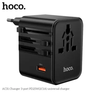 Hoco AC31 PD25W Three-Port Universal Travel Adapter