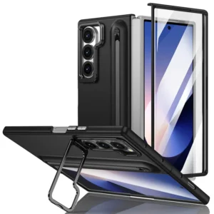 Ravaka S-Pen Case, Skin Feel Metal Camera Stand with Front Glass Samsung Galaxy Z Fold6