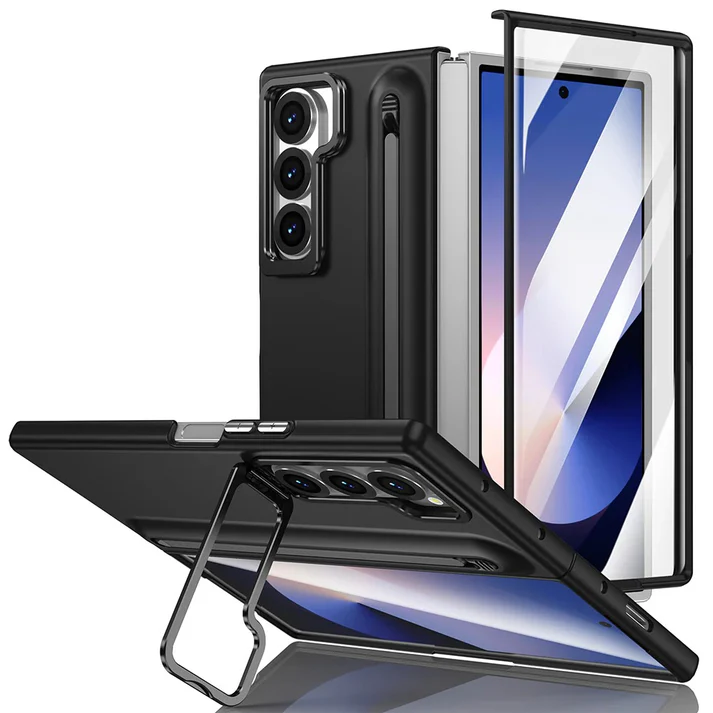Ravaka S-Pen Case, Skin Feel Metal Camera Stand with Front Glass Samsung Galaxy Z Fold6