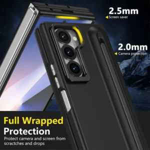 Ravaka S-Pen Case, Skin Feel Metal Camera Stand with Front Glass Samsung Galaxy Z Fold6